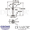 Grohe Atrio Single-Lever Bath Mixer Floor Mounted Dimensions
